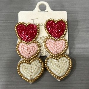 3 tiered heart earrings